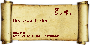 Bocskay Andor névjegykártya